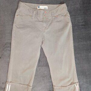 GAP Women's gray Low Rise Large Cuff Stretch Cropped Denim Jeans 10 Regular